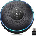 Bluetooth Speakerphone - eMeet M2 Black Conference Speakerphone for 5-8 People Business Conference Phone 360º Voice Pickup 4 AI Microphone Self-Adaptive Conference Call Speakerphone Skype Webinar. 