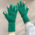Touch Screen Gloves Thumb Hole Anime Women Winter Thicken Warm Knitted Stretch Gloves Full Finger Skiing Harajuku Y2k Mittens 장갑. 