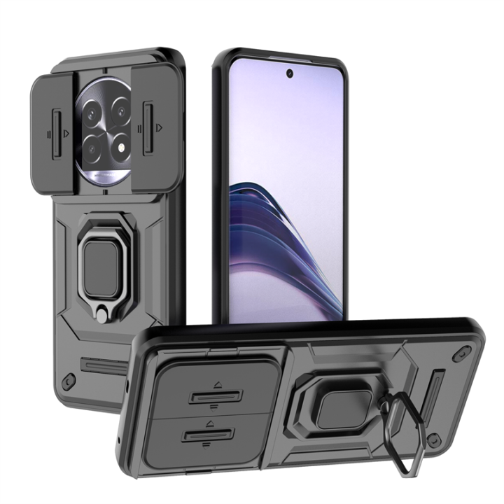 For Realme 13 Pro Plus 5G Case With Slide Camera Cover Built in 360° Rotate Ring Stand Kickstand Full-Body Rugged Shockproof Protective Phone Cover