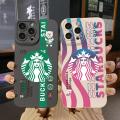 for Samsung Galaxy S22 Plus Note 20 Ultra S21 FE S20 Phone Cases Starbucks Coffee High Quality Camera Protection Square Frame Edge Cover. 