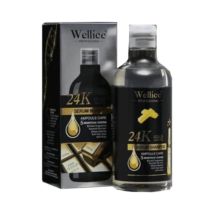 Wellice Wellice Professional 24K Gold Keratin Serum Shampoo 5 In 1 System ...