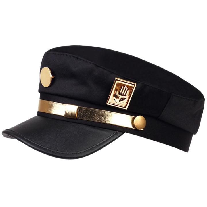 Anime Jojo's Bizarre Adventure Cosplay Cap Jotaro Kujo Joseph Hat Army Military JOJO Caps Hats Badges Animation Around Props