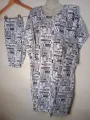 Women's Soft Linen Shirt/Kurtie - News Print Design, Ready to Wear. 