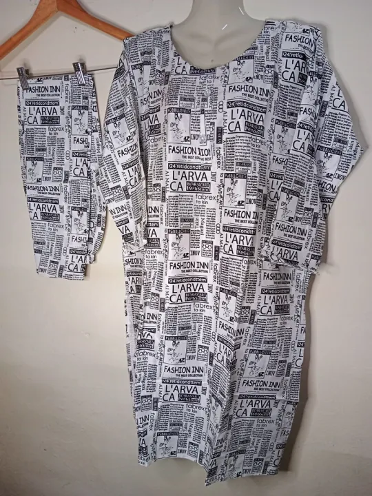 Women's%20Soft%20Linen%20Shirt/Kurtie%20-%20News%20Print%20Design,%20Ready%20to%20Wear%20-%20Image%207