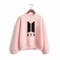 Pink Bts Fleece Full Sleeves Pull Over Sweatshirt For Women. 