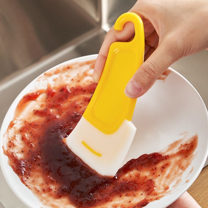 Kitchen Oil Cleaning Spatula Silicone Scraper Oil Stain Cleaner Baking Soft Blade Scraper Brush Kitchen Accessory