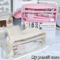 SF Kawaii Pencil Case Transparent Pen Bag Cartoon PVC Pouch Waterproof Box for Girls Students Cute School Supplies Stationery. 