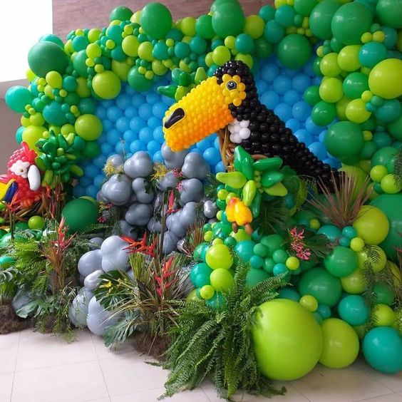 45 pcs 9 inch Jungle Green Balloons latex balloon for birthday party jungle theme balloon dark green balloon flag green Graduation Wedding Anniversary Baby Shower Party Decoration