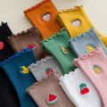 【Atoztide Store】lady cartoon embroidery socks Japanese style print banana avocado cherry girl kawaii funny women socks. 