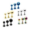 2 Pcs Titanium Surgical Stainless Steel Hipsters Small Stud Earring Punk Jewelry Gift. 