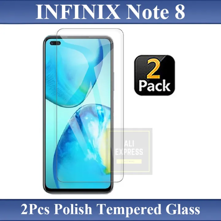 2Pcs Infinix Note 8 Tempered Glass Screen Protector Premium High Quality Polish Glass For Infinix Note 8