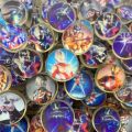 Ultraman bouncy ball paper card children's bouncing ball jumping ball capsule machine toy ball cartoon ball floating water ball pattern. 