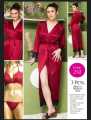 3 Piece lingerie Gown+Bra+Panty. Stuff=Silk -5 Colors -Free Size. 28 To 42 Breast Size Easily Wear. 