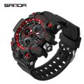 SANDA 100% Authentic Men's Multi-function Waterproof Watch Sports Watch Fashion Casual Luminous Luxury LED Outdoor Analog Military Men's Watch. 