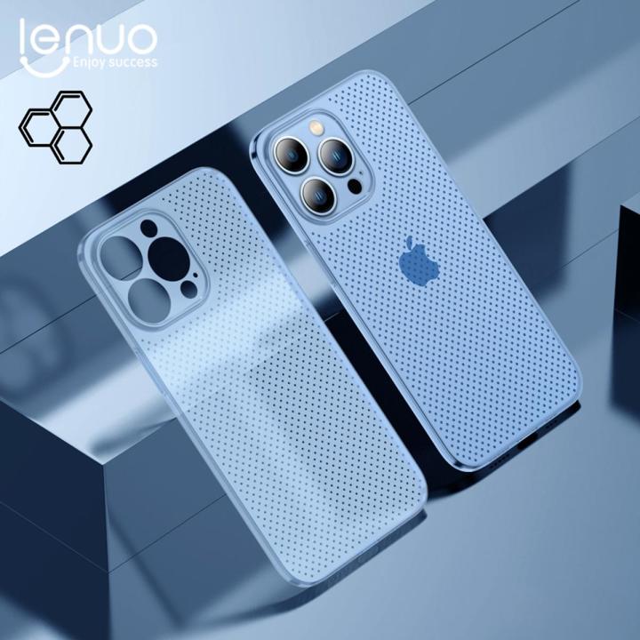 Lenuo Heat Dissipation Breathable Cooling Case For iPhone 13 Pro Back Cover PP Plain Color Coque Capinha
