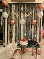 Beautiful Happy Birthday Theme Set  Including 1 Pcs Bunting banner 30 Pcs Metallic Balloons 1 Pcs Foil Curtain  Birthday Banner and Silver Curtain- Beautiful Birthday Accessories. 
