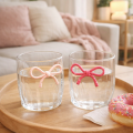 Speciality Clear Glass with fancy bow style, trending and new style (350ml). 