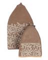 Brown Suede Embroidered tea Cozy Kettle Cover & Milk-pot/Mug Cover 2 Pcs. 