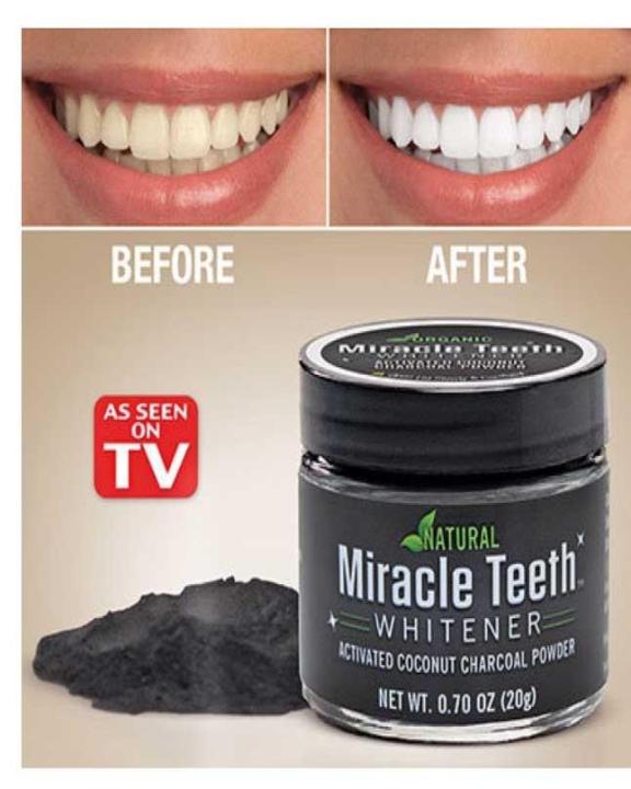 Miracle Teeth Whitener With Activated Coconut Charcoal