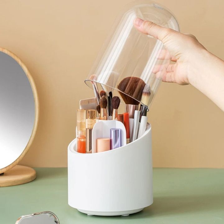 360%C2%B0%20Degree%20Rotating%20Makeup%20Brush%20Holder%20with%20Dustproof%20Lid%20%7C%20Cosmetic%20Brush%20Case%20%7C%20Countertop%20Brushes%20Holder%20%7C%20/%20jewellery%20organizer%20box%20/%20makeup%20organizer%20-%20Image%203