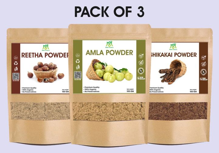 Pack of 3 Amla Reetha Shikakai Powder