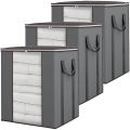 Pack 2 Large Storage Bags, Storage Bag Clothes Storage Box Bins Foldable Closet Organizers Storage Containers with Durable Handles Thick Fabric for Blanket Comforter Clothing Bedding. 