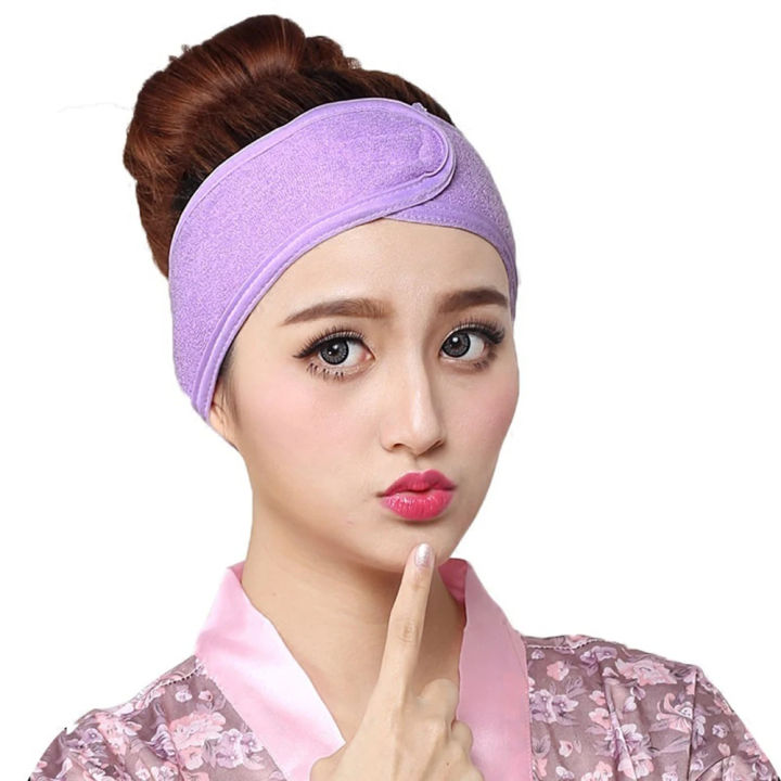 Headband%20accessories%20bath%20makeup%20hair%20wrap%20towelings%20headband%20salon%20spa%20face%20beauty%20washing%20tools%20adjustable%20elastic%20stretch%20Pack%20of%202%20-%20Image%202