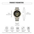 POSHI Luxury watch for men relo water proof Creative Dial Automatic Movement Wrist Watch For Man gold/black calendar luminous display Stainless Steel Strap.