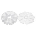 Decoration Round 8 Compartment Box 10cm Clear Bead DIY Craft Jewelry Parts Storage Organizer Container C. 