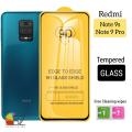 Redmi Note 9S / Note 9 Pro - 100% Original Full coverage Tempered Glass screen Protector- Full Glue- with Cleaning Wipes. 