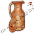 Clay Jug with 1 Piece clay Glass Handmade Natural Clay for Natural Cool Water | Clay Crockery Pots | Earthen Crockery Pots | Terracotta Crockery Pots. 