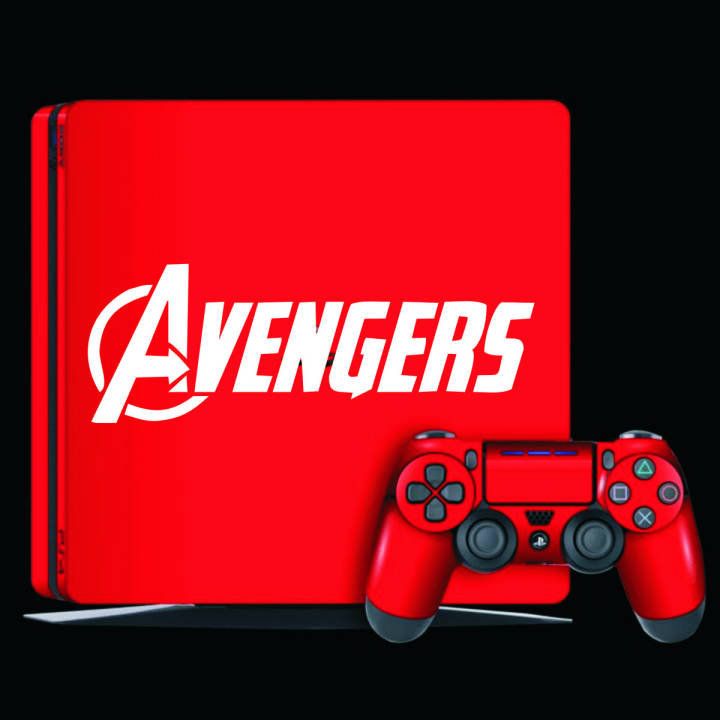 ps4 slim skin avenger style with 2 controller skin
