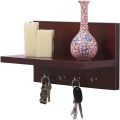 WILLART Wall Hanging Key Holder for Home Decor, Handcrafted Wooden Design Key Hooks, Key Rack, and Key Hangers with Floating Shelves Organizer. 