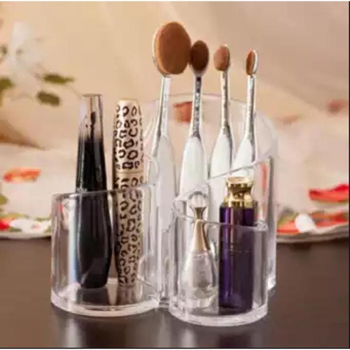 Cosmetic Makeup Organizer Transparent Acrylic Storage Box 3 Compartments