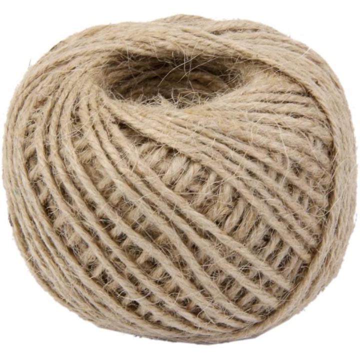 50M Wrap Gift Hemp Rope Ribbon Twine Rope Cord String Ball Natural Pack of 2