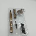 Camouflage Cartridge Fountain Pen with Keychain  and 2 extra Refill l High quality fountain pen | Unique fountain pens with refills | Ink pen with refills  | Avaliable in Blue, Green and Brown colors. 