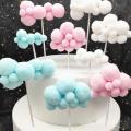 Cute Colorful Hairball Clouds Cake Topper Happy Birthday Party Decor Kids Boy Girl Clouds Cake Decor Birthday Party. 