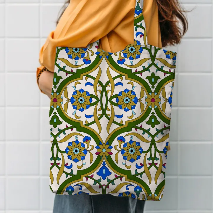 Pack%20of%201%20Reuseable%20Tote%20Bags%20for%20Shopping-%20Soft%20Cotton%20Grocery%20Bag%20for%20Storage-%20Printed%20Environmental%20Friendly%20Organizer%20Bags-Tulips%20-%20Image%202