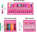 60pcs Princess Artists Drawing Sets Drawing Kits Supplies for Kids Girls, Drawing Painting Set Include Crayons, Coloured Pencils, Watercolour Paints, Coloured Markers, Palette, Paintbrush, HB Pencil, Eraser, Sharpener. 
