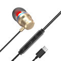 YT6 Wired Earbuds Universal Wire Control Metal Type-C Super Heavy Bass Stereo Music Earphones for Sports. 