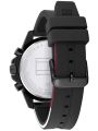 Tommy Hilfiger Men’s Quartz Silicone Strap Black Dial 45mm Watch 1791793 Stainless Steel Wrist Watch For Men. 