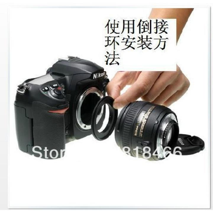 【3C VictoryEagle Store】72mm Reverse lens Adapter for NIKON Mount D3100 D7100 D90 24mm f/1.8G 18-200 lens