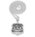 Hot Selling Hip hop Jewelry GANGSTA Medal Shield Rhinestones Badge Pendant Necklace Europe And The United States For Men. 