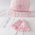 Lace Ruffle Baby Hat Cute Flower Infant Girl Princess Cap Solid Color Mesh Newborn Bonnet Summer Kids Lace-up Sun Hats. 