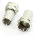 RG6 F Plug Connector Silver Waterproof Satellite Aerial Cable Screw Twist Coax Fit For RG6 coaxial cable. 