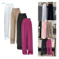 Womens Wide Leg Pants Straight Leg High Waisted Office Loose Long Pants S White. 