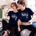 Couple Printed Tshirt Trouser Night Dress. 