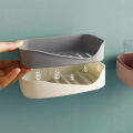 Double Layers Soap Holder Wall Mount  Soap Dish Stick-on Soap Saver With Drain. 