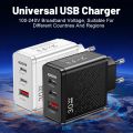 30W USB+2PD Type-c Mobile Phone Charger 5V 2.4A Fast Charging Adapter Multi Port US/EU/UK Plug Travel Charger For i-Phone Micro Tablet. 