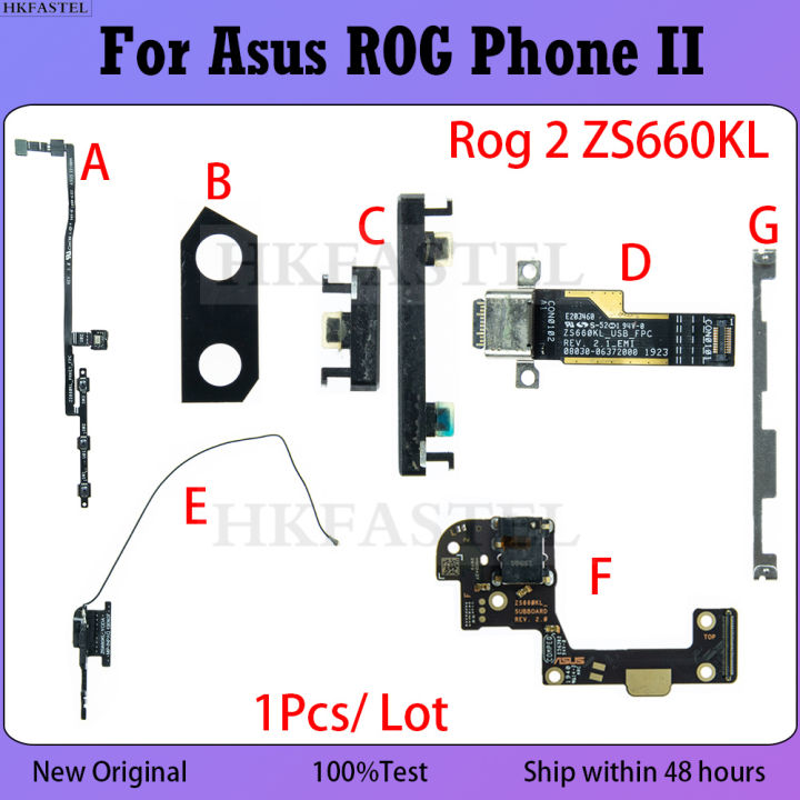 Rog2 ZS660KL Original Power Volume Button Flex For Asus ROG Phone 2 II USB Charging Cable Camera Lens Wifi Signal Line Plug Iron